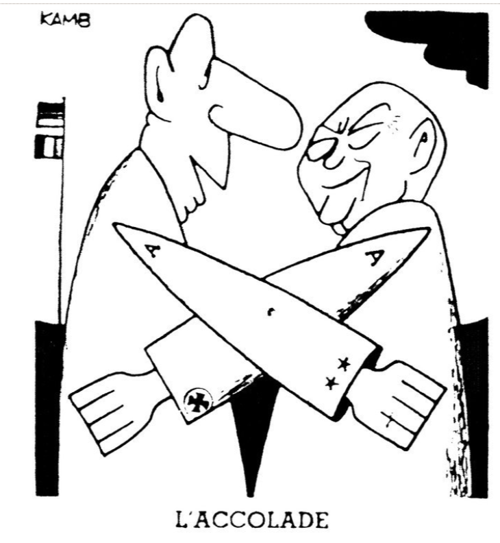 Karikatur De Gaulle und Adenauer